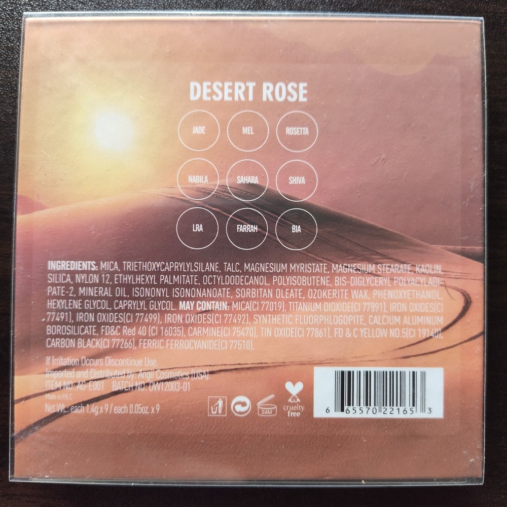 Desert Rose eyeshadow palette Angii cosmetics 9 colors Jade Shiva - Picture 2 of 7